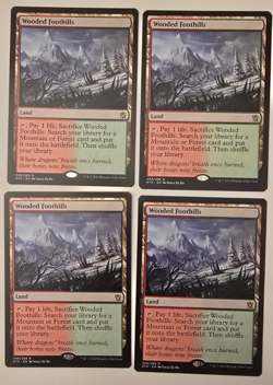 MTG 4x Wooded Foothills NM Fetch Land Khans of Tarkir Playset - Image 1