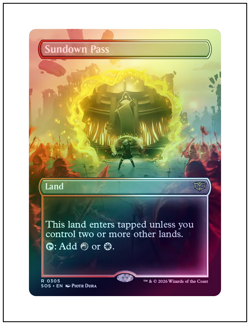 Sundown Pass, Borderless Art Foil, Secrets of Strixhaven, Magic MTG NM - Image 1