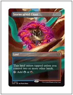 1x Stormcarved Coast, Borderless Art, Secrets of Strixhaven, MTG NM - Image 1