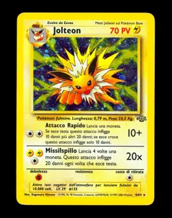 1999 Pokemon JOLTEON Jungle Set ITALIAN Edition COSMOS HOLO Foil Rare Card 4/64 - Image 1
