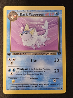 Pokemon TCG Dark Vaporeon 45 1st Edition Team Rocket Mint Near Mint - Image 1