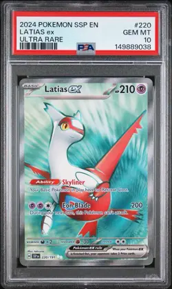 PSA 10 Gem Mint Latias EX 220/191 Pokemon TCG 2024 SSP EN - Image 1