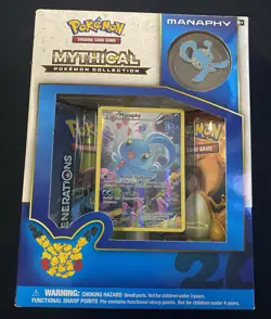 Pokemon TCG Manaphy Mythical Pokemon Collection Box Booster Promo XY113 Foil Pin - Image 1