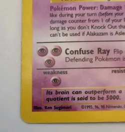 Alakazam Pokemon 001/102 Base Set Holo - Image 3