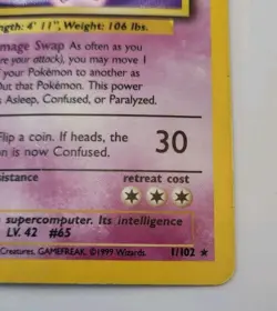 Alakazam Pokemon 001/102 Base Set Holo - Image 4