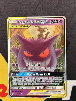Pokemon Gengar & Mimikyu GX Tag Team 53/181 Ultra Rare Team Up LP Condition - Image 3