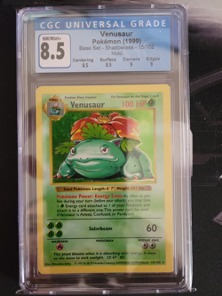 CGC 8.5 Venusaur 15/102 Base Set Shadowless Holo 1999 English WotC - Image 1