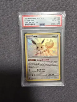 Pokemon Evoli Shiny Holo Eevee ENG SV41/SV94 Hidden Fates PSA 10 Gem Mint - Image 1