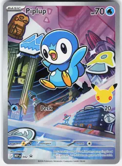 Pokemon Piplup 042 Holo Promo ME: Mega Evolution Promo Pokemon Near Mint - Image 1