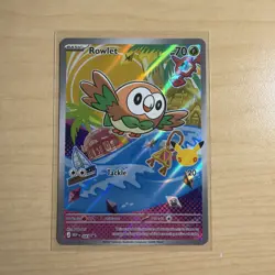 Pokemon TCG Rowlet MEP043 First Partner Illustration Rare Black Star Promo NM/M - Image 1