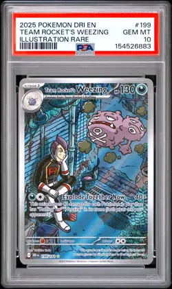2025 POKEMON DRI EN-DESTINED RIVALS #199 TEAM ROCKET'S WEEZING PSA 10 - Image 1