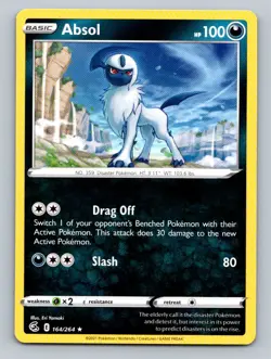 Pokemon Absol SWSH08: Fusion Strike 164/264 Near Mint NM - Image 1