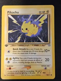 Pokemon TCG Pikachu 70 1st Edition Neo Genesis Mint Near Mint - Image 1