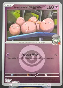 Pokemon Team Rocket's Exeggcute #077/217 English Ascended Heroes Reverse Holo - Image 1