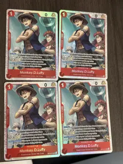 4X Monkey.D.Luffy OP14-013 SR Playset One piece TCG The Azure Sea's Seven - Image 1