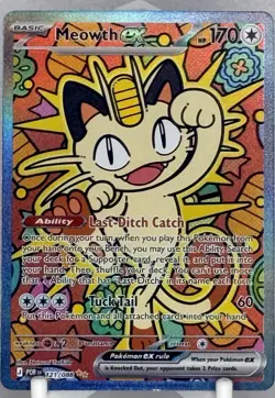 Pokemon Meowth ex 121/088 SIR Japanese Kawaii Pop Art Holo Card NM - Image 1