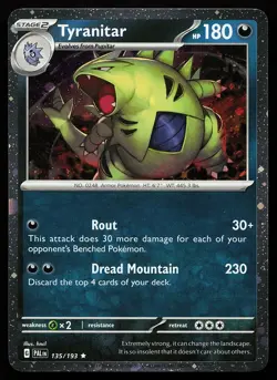 Tyranitar 135/193 Cosmos Holo Scarlet & Violet Promo Pokemon Card - Image 1