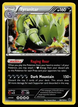 Tyranitar 56/124 Cosmos Holo Rare Fates Collide Pokemon Card - Image 1