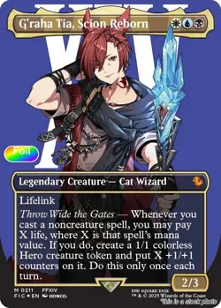 G'raha Tia, Scion Reborn (Borderless) (Surge Foil) [FIC - 211] - NM TCG MTG - Image 1