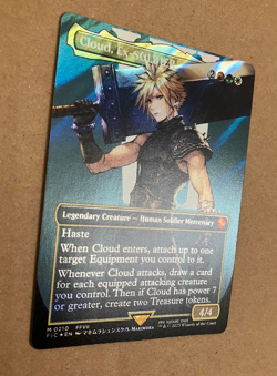 Cloud, Ex-SOLDIER - #210 (Borderless) (Surge Foil) Commander Final Fantasy - Mtg - Image 2
