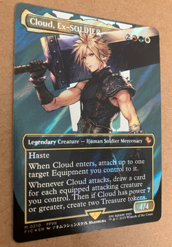 Cloud, Ex-SOLDIER - #210 (Borderless) (Surge Foil) Commander Final Fantasy - Mtg - Image 4
