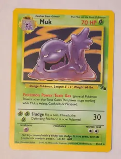 Muk Holo Rare 13/62 Fossil Pokemon Card LP - Image 1