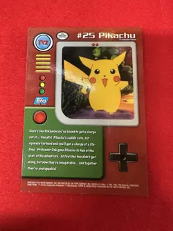 Pokemon Card Topps TV Animation Pikachu #25 TV2 Non Holo Blue Logo - Image 2
