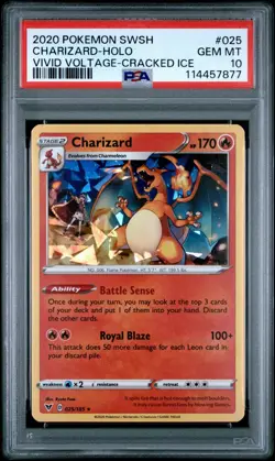 Pokemon TCG - Charizard 2020 Vivid Voltage Cracked Ice Holo #25 PSA 10 - Image 1