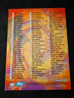 Pokemon Card Series 2 Topps TV Animation Edition Checklist LP - Image 2