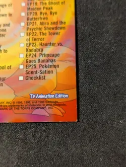 Pokemon Card Series 2 Topps TV Animation Edition Checklist LP - Image 4
