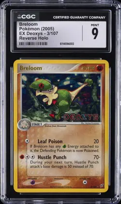 2005 POKEMON EX DEOXYS REVERSE HOLO #3 BRELOOM CGC 9 - Image 1