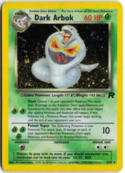 Dark Arbok 2/82 Holo Rare Team Rocket Pokemon Unlimited Holo LP - Image 1