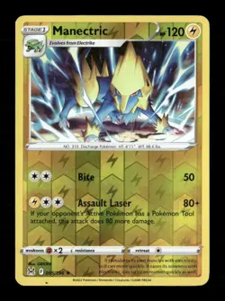 Manectric Reverse Holo Rare SWSH11: Lost Origin 055/196 NM Pokemon LP - Image 1