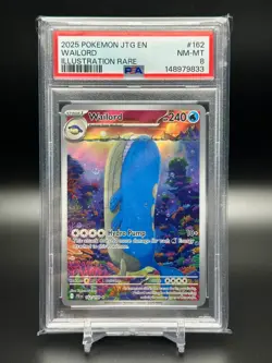 Wailord IR *Illustration Rare* 2025 Pokemon Journey Together JTG EN PSA 8 #162 - Image 1