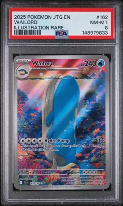Wailord IR *Illustration Rare* 2025 Pokemon Journey Together JTG EN PSA 8 #162 - Image 3