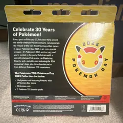 Pokemon Day 2026 Kit Pikachu Foil Promo Anniversary Stamp Booster Packs Coin - Image 2