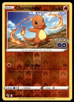 Charmander 008/078 Common Pokemon GO Pokemon Reverse Holo Near Mint - Image 1