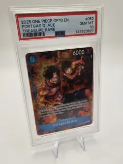 PSA GEM MINT 10 One Piece Op 10 Portgas D Ace Treasure Rare OP08-052 - Image 3