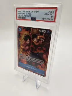 PSA GEM MINT 10 One Piece Op 10 Portgas D Ace Treasure Rare OP08-052 - Image 4