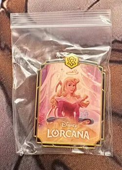 Disney Lorcana TCG Fabled League Promo: Aurora Holding Court Character Pin - Image 1