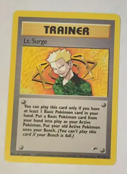 Lt Surge Trainer 101/132 Gym Heroes Pokemon Card LP - Image 1