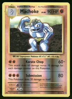 Pokemon Cards Machoke 58/108 Reverse Holo Evolutions Uncommon NM - Image 1