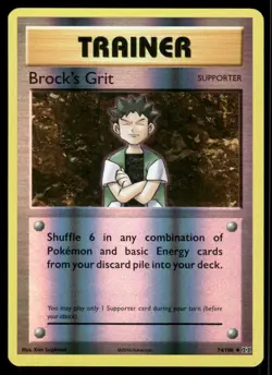 Pokemon Cards Brock's Grit 74/108 Reverse Holo Evolutions Uncommon NM - Image 1
