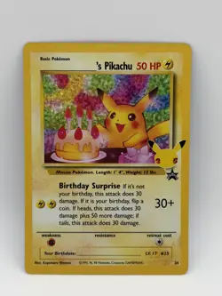 _____'s Pikachu 24 - Birthday Holo - Celebrations - Pokemon TCG - NM - Image 1