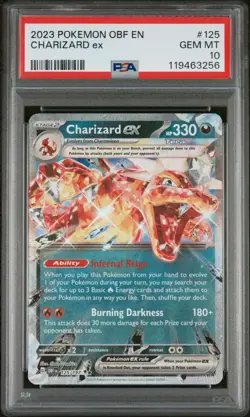 PSA 10 - Charizard EX 125/197 Obsidian Flames OBF Pokemon TCG - Image 1