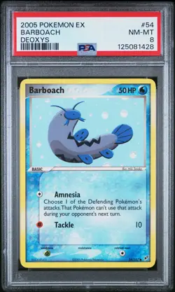 2005 POKEMON EX DEOXYS #54 BARBOACH PSA 8 - Image 1