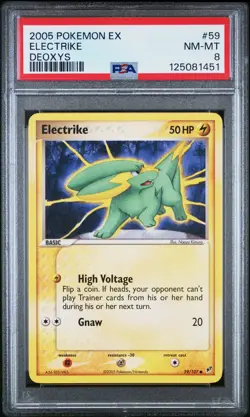 2005 POKEMON EX DEOXYS #59 ELECTRIKE PSA 8 - Image 1