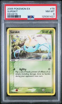 2005 POKEMON EX DEOXYS #78 SURSKIT PSA 8 - Image 1