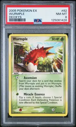2005 POKEMON EX DEOXYS #82 WURMPLE PSA 8 - Image 1