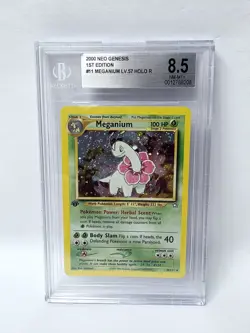 POKEMON NEO GENESIS 1ST EDITION MEGANIUM HOLO #11 BGS 8.5 NICE!!!!!! - Image 1